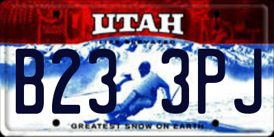 UT license plate B233PJ