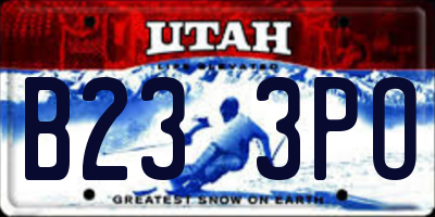 UT license plate B233PO