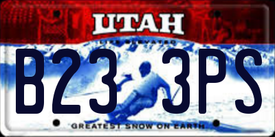 UT license plate B233PS