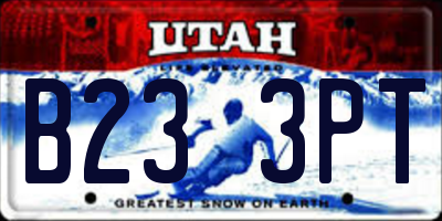 UT license plate B233PT