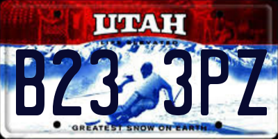 UT license plate B233PZ