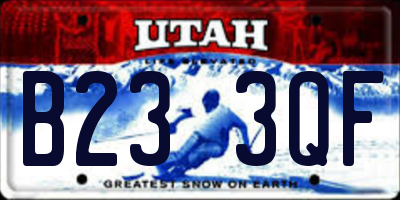 UT license plate B233QF