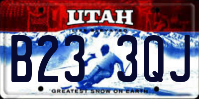 UT license plate B233QJ