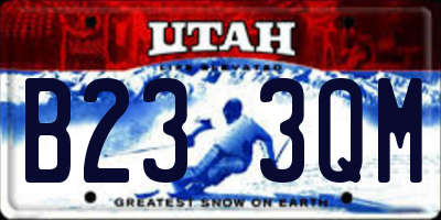 UT license plate B233QM