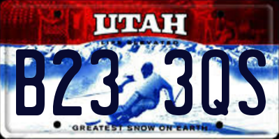 UT license plate B233QS