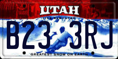 UT license plate B233RJ