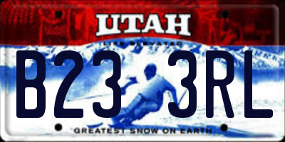 UT license plate B233RL