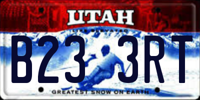 UT license plate B233RT