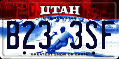 UT license plate B233SF