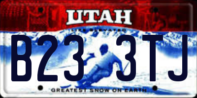 UT license plate B233TJ