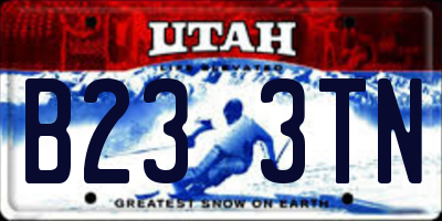 UT license plate B233TN