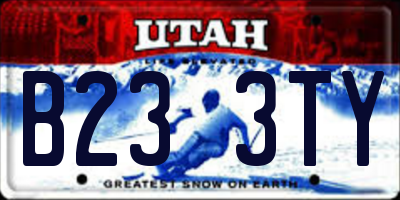 UT license plate B233TY