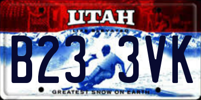 UT license plate B233VK