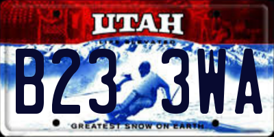 UT license plate B233WA
