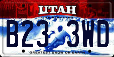 UT license plate B233WD