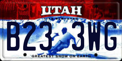 UT license plate B233WG
