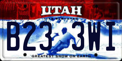 UT license plate B233WI