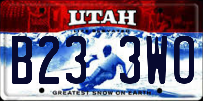 UT license plate B233WO