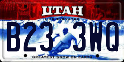 UT license plate B233WQ