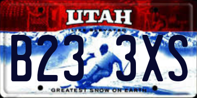 UT license plate B233XS