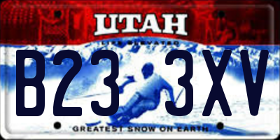 UT license plate B233XV