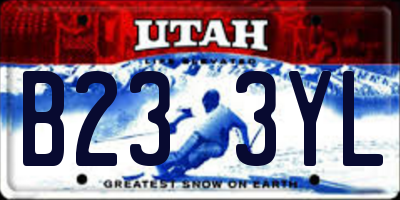 UT license plate B233YL