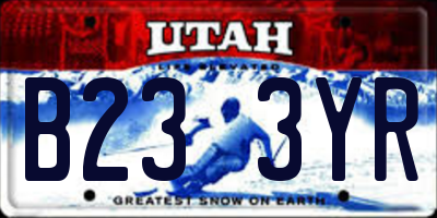 UT license plate B233YR
