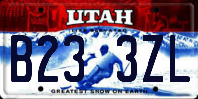 UT license plate B233ZL