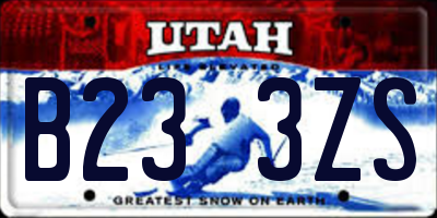 UT license plate B233ZS