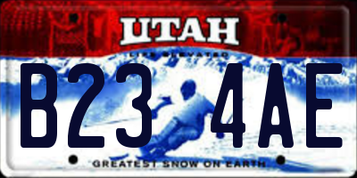 UT license plate B234AE
