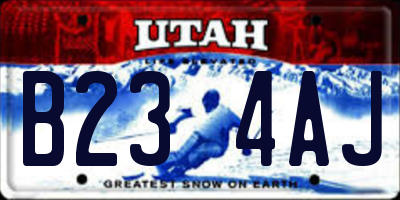 UT license plate B234AJ