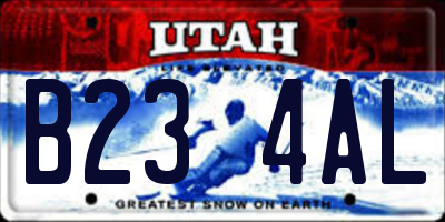 UT license plate B234AL