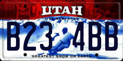 UT license plate B234BB