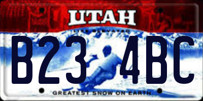 UT license plate B234BC