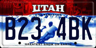 UT license plate B234BK