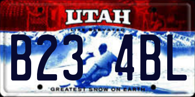 UT license plate B234BL