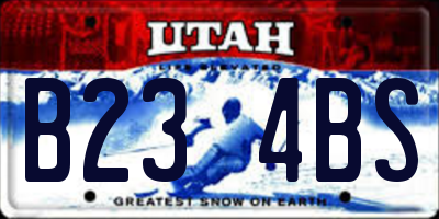 UT license plate B234BS