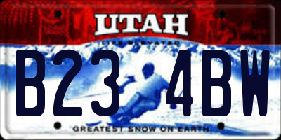 UT license plate B234BW