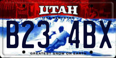 UT license plate B234BX