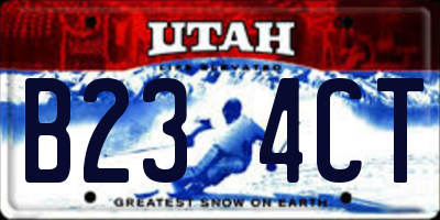 UT license plate B234CT