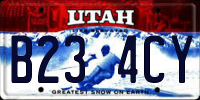 UT license plate B234CY