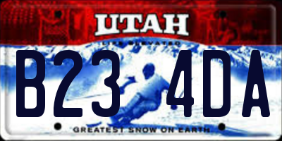 UT license plate B234DA