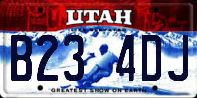 UT license plate B234DJ