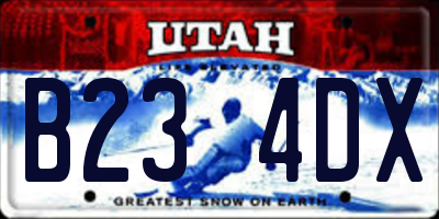 UT license plate B234DX