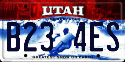 UT license plate B234ES