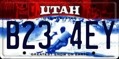 UT license plate B234EY
