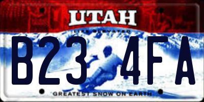 UT license plate B234FA