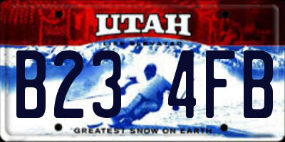 UT license plate B234FB