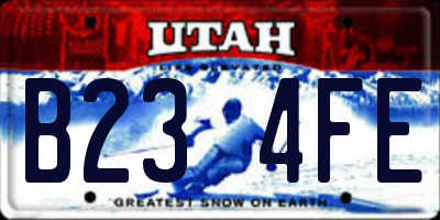 UT license plate B234FE