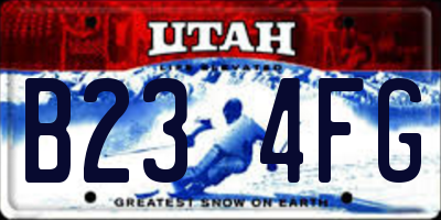 UT license plate B234FG